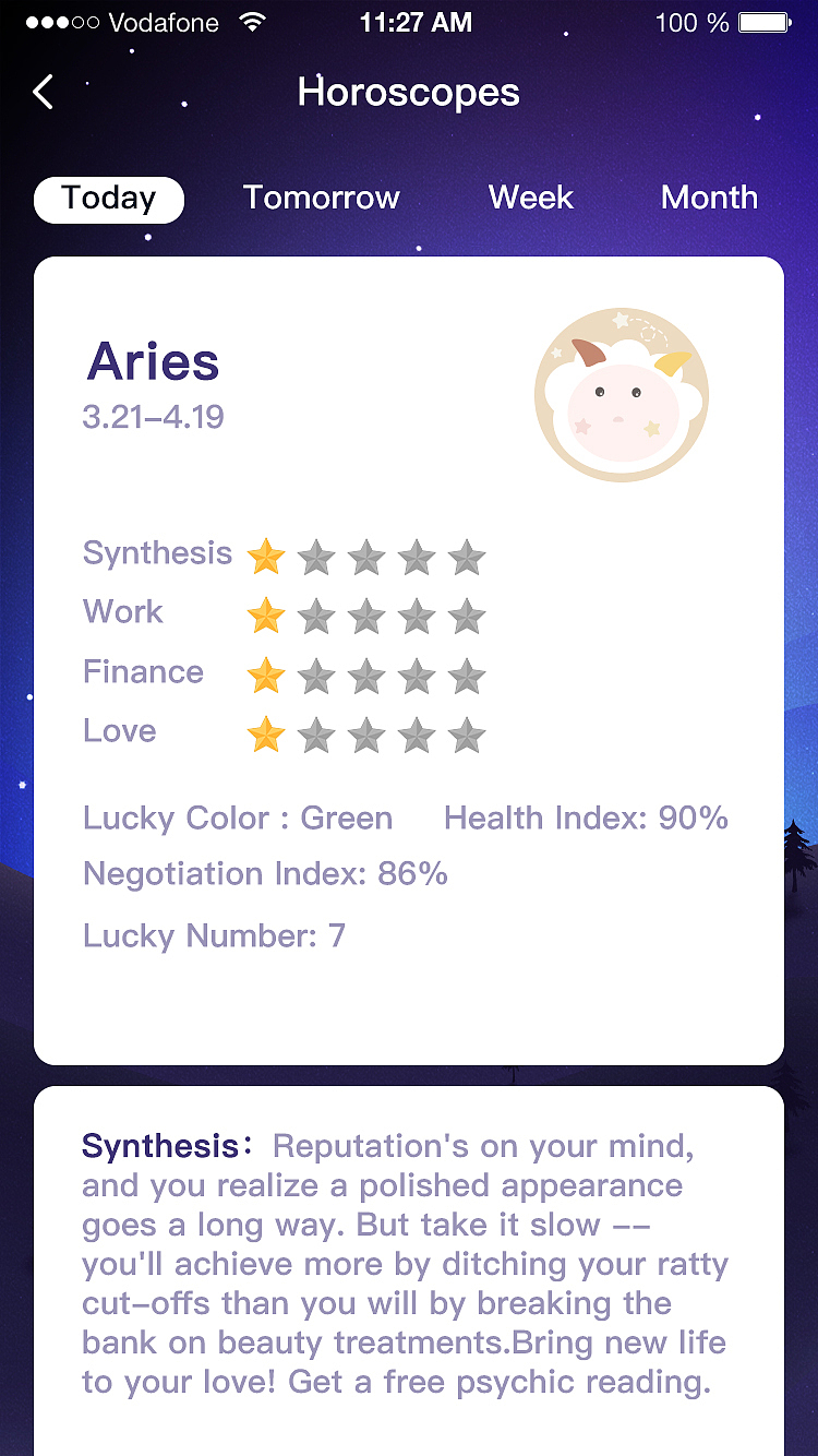 Twinkle Horoscope-星座测试类app（图ZMjE3Njc2NTU2） - APP界面 - 站酷设计师胡_are_you原创素材 - 站酷ZCOOL