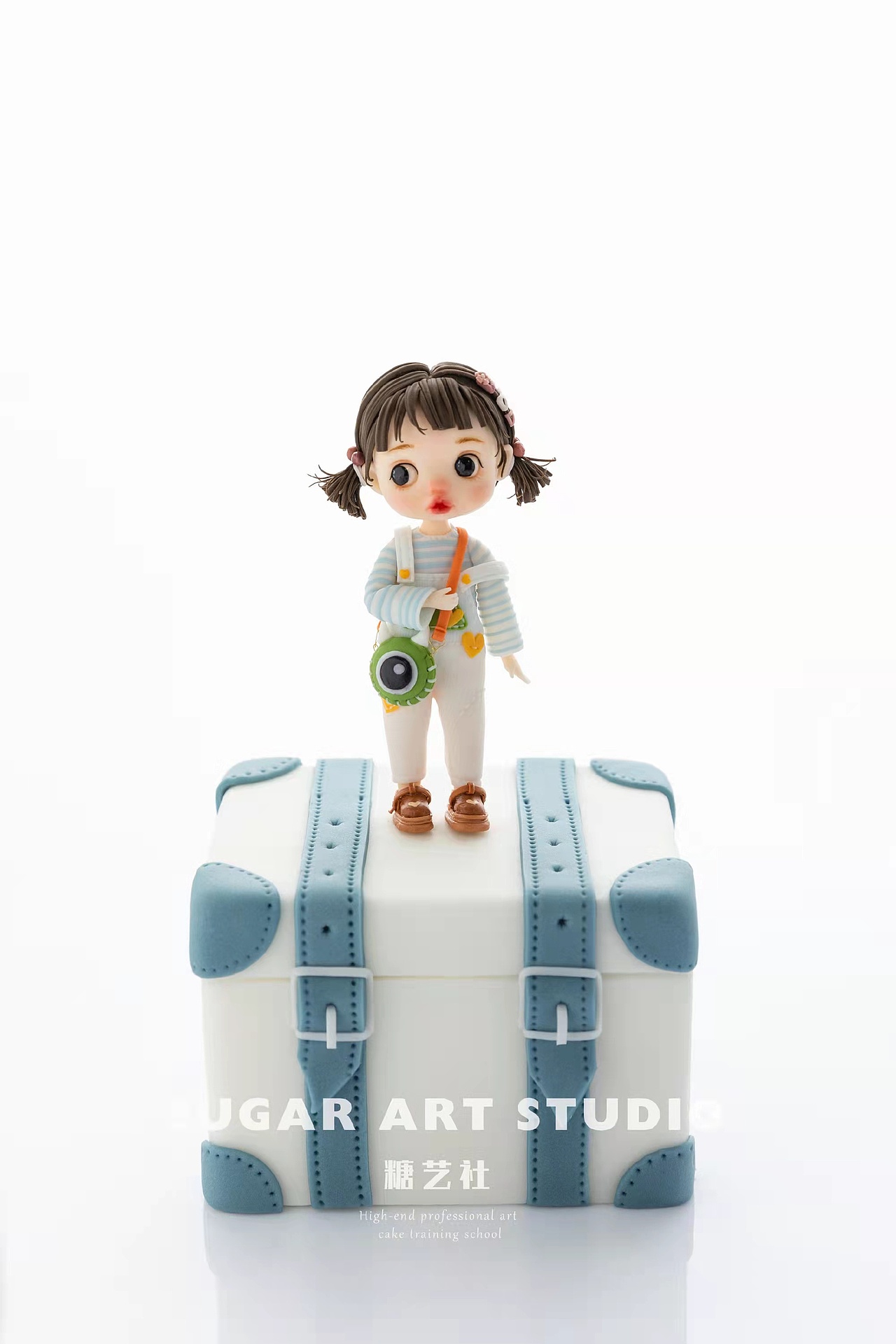 翻糖卡通娃娃双马尾卡通人偶拍摄翻糖生日蛋糕OB11娃娃