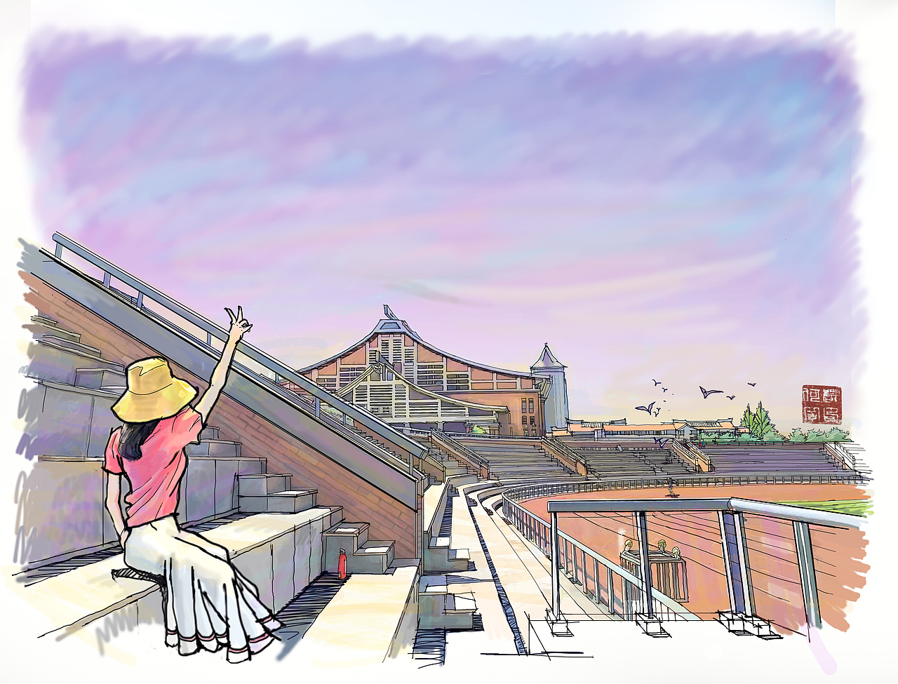 集美大学手绘作品