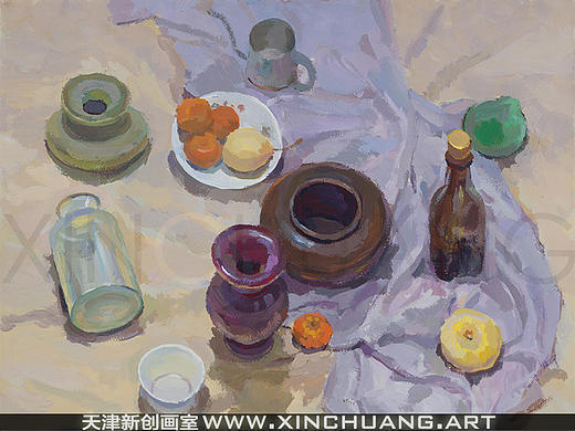 俯视角度色彩静物作业-天津高考美术集训画室