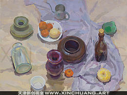 俯视角度色彩静物作业-天津高考美术集训画室