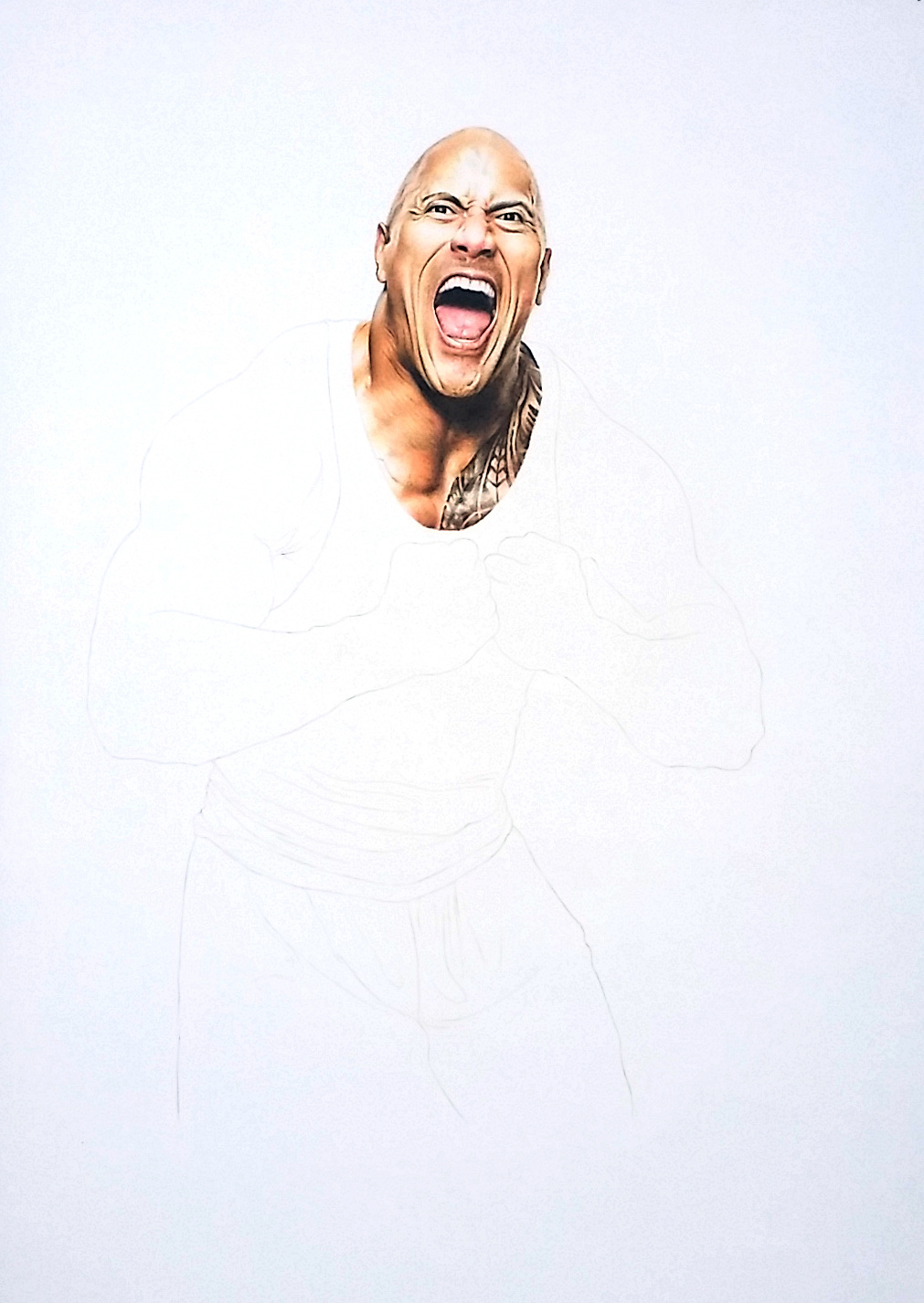 彩铅插画—巨石强森_面包超人zz-站酷zcool