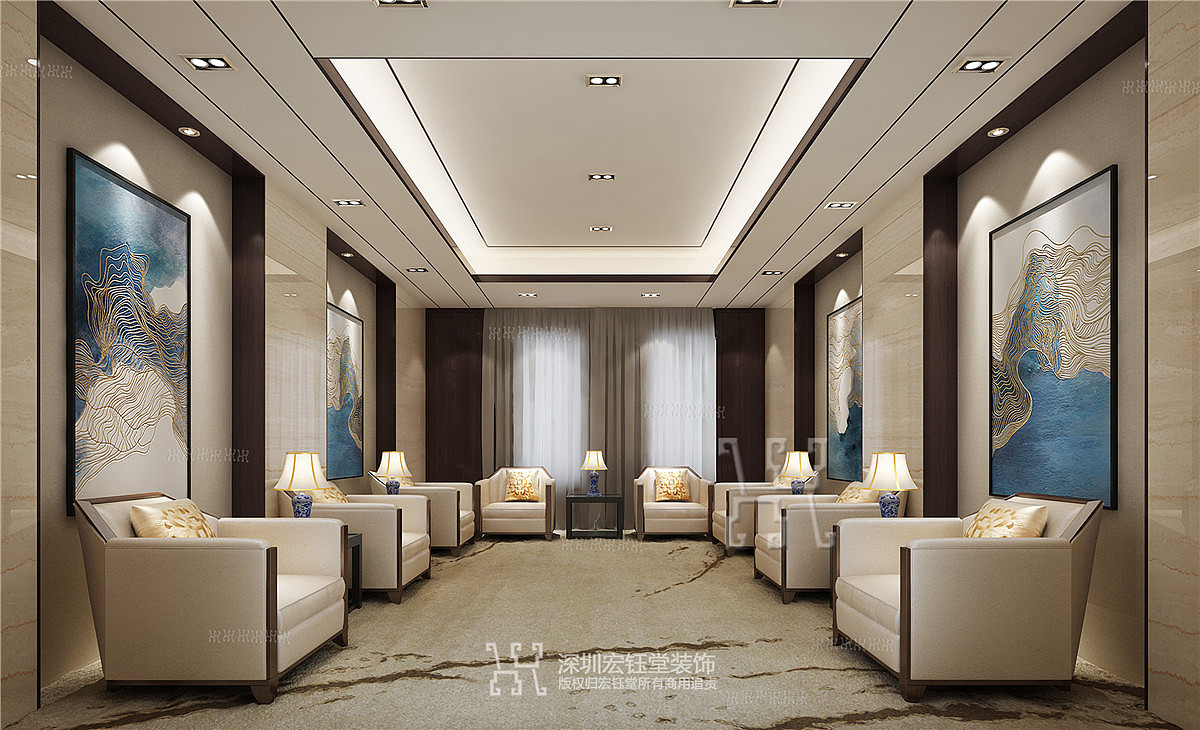 河南鼎力电力工程公司中式办公室装修设计