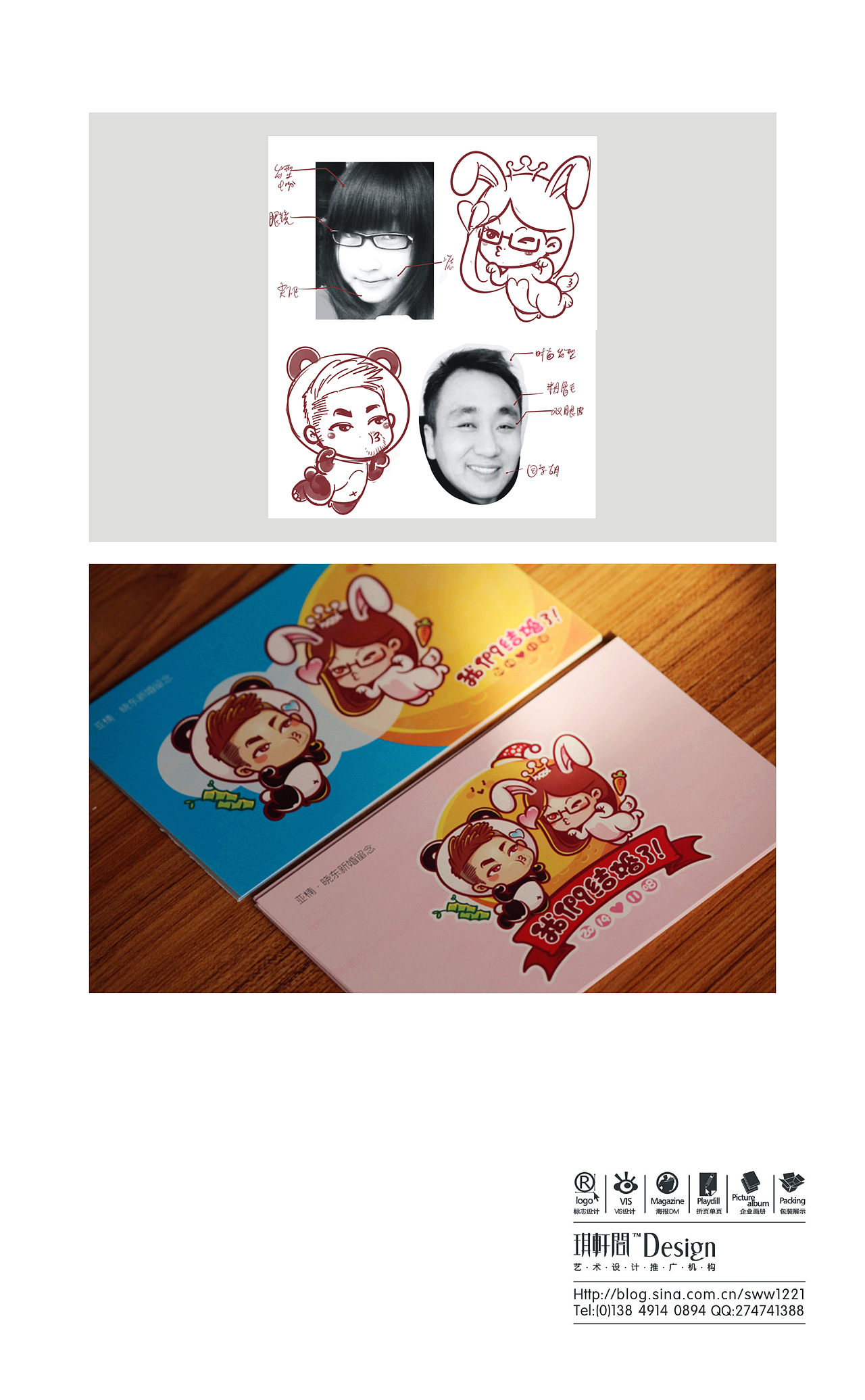 闺蜜婚礼-明信片,特别感谢蔬菜帮帮!!!超赞的插画师!!!