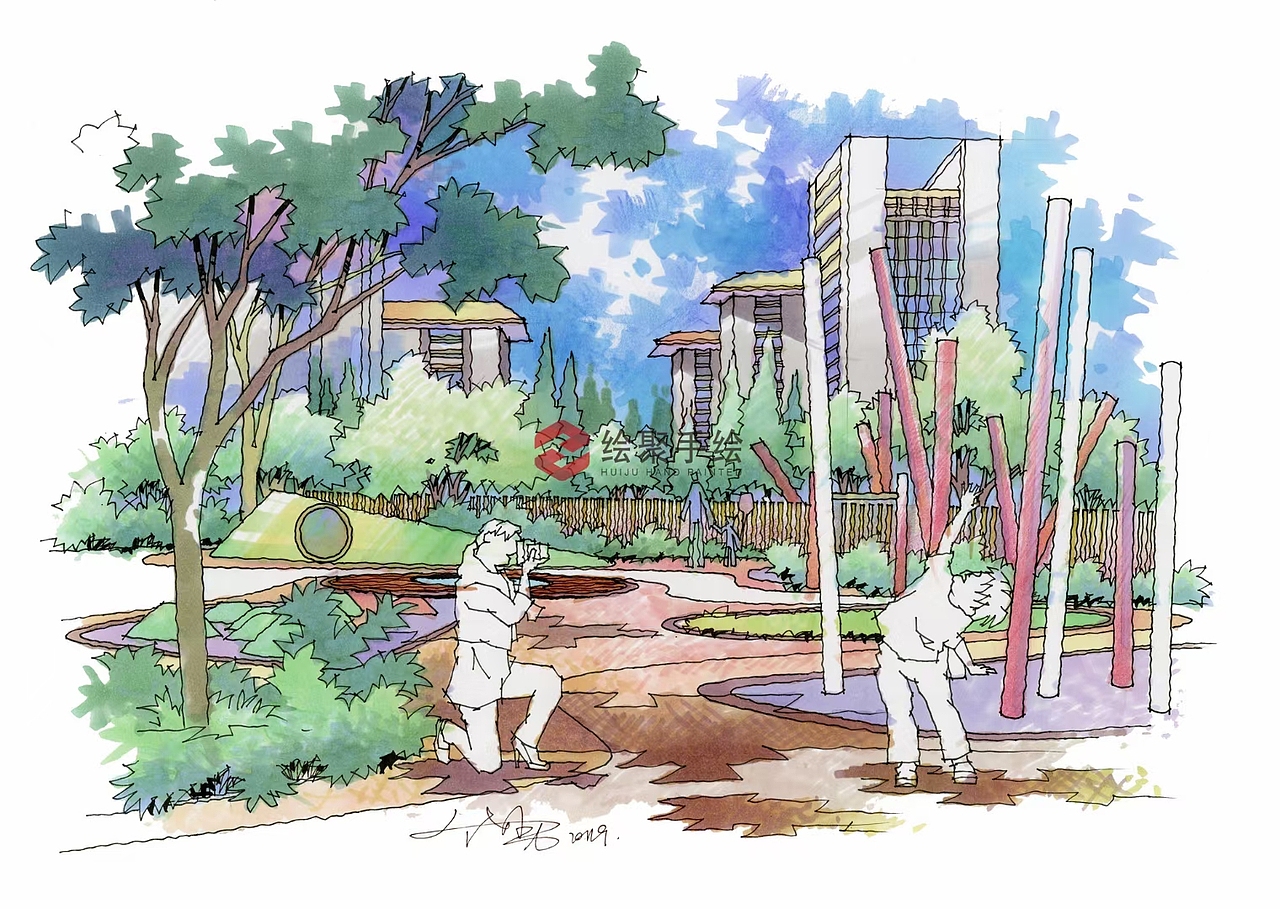 绘聚手绘景观效果图