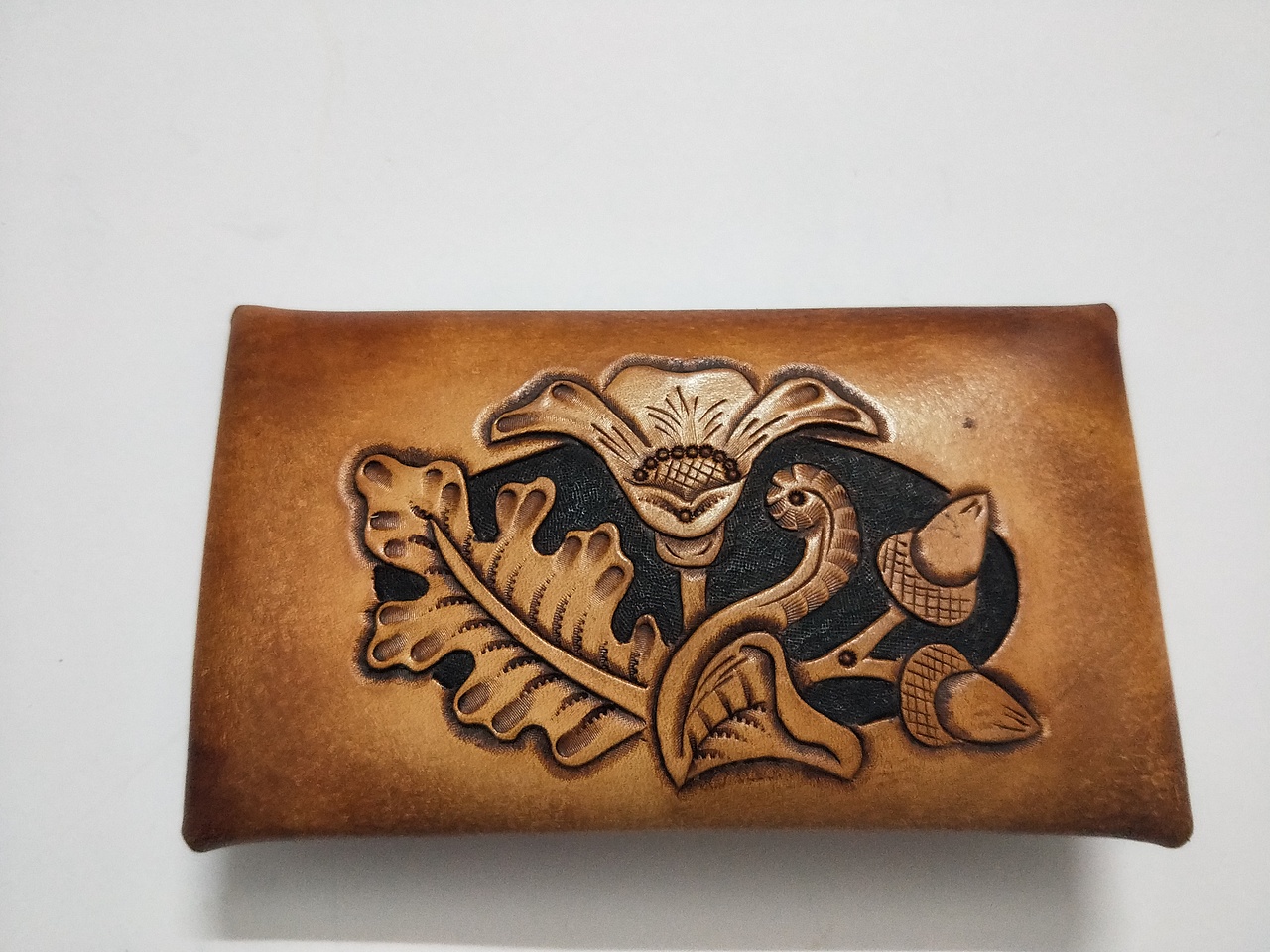 纯手工制作焦糖色零钱包