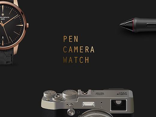 UI写实ICON-PEN-CAMERA-WATCH