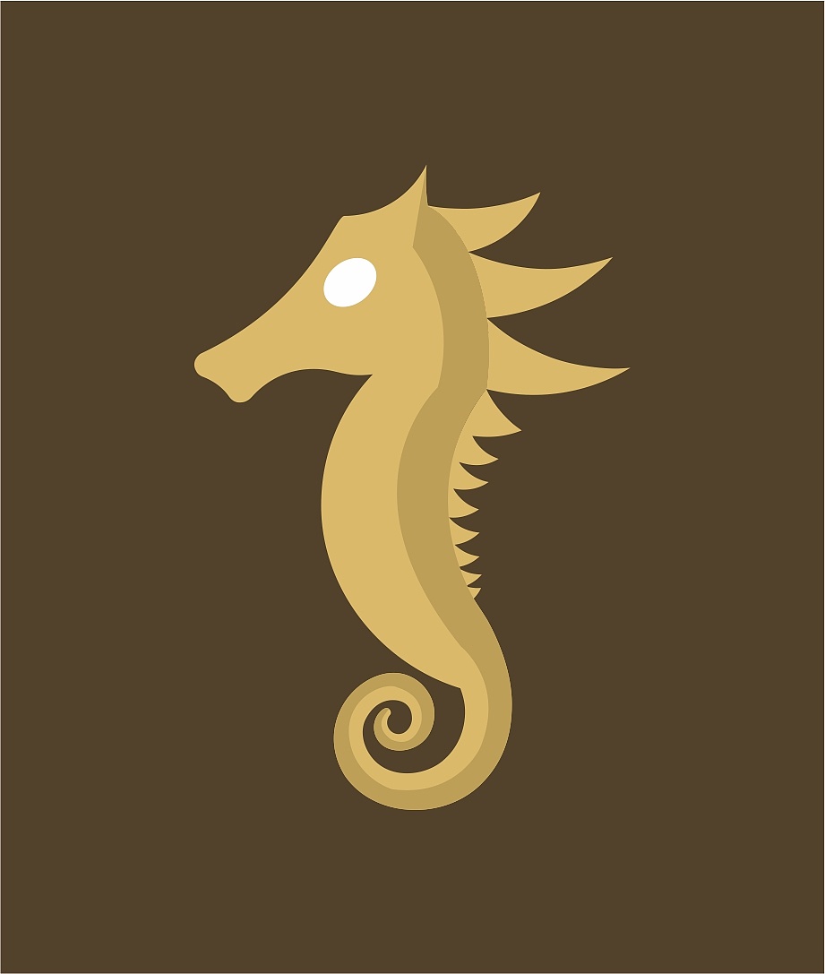 海马卡通设计 海马图标设计