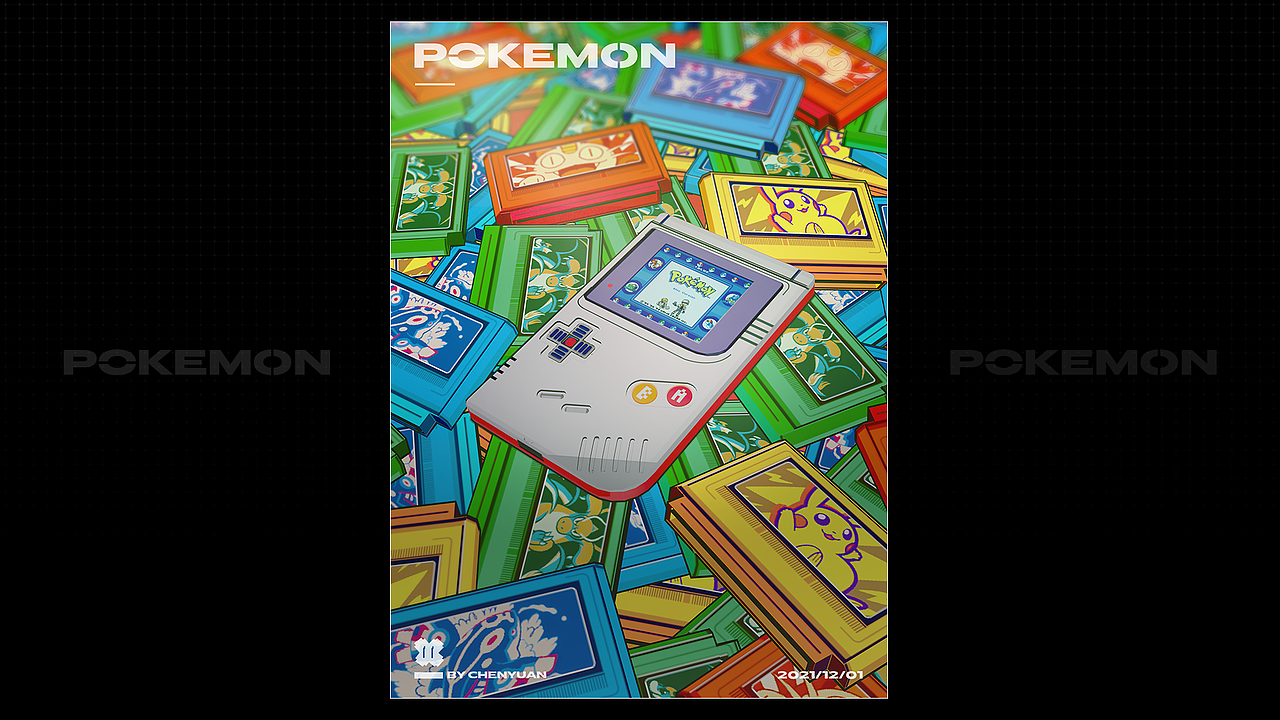 【三渲二】POKEMON | 游戏主机卡带小场景练习（图ZMjc5NzY5MTMy） - 场景 - 站酷设计师橙元X原创素材 - 站酷ZCOOL