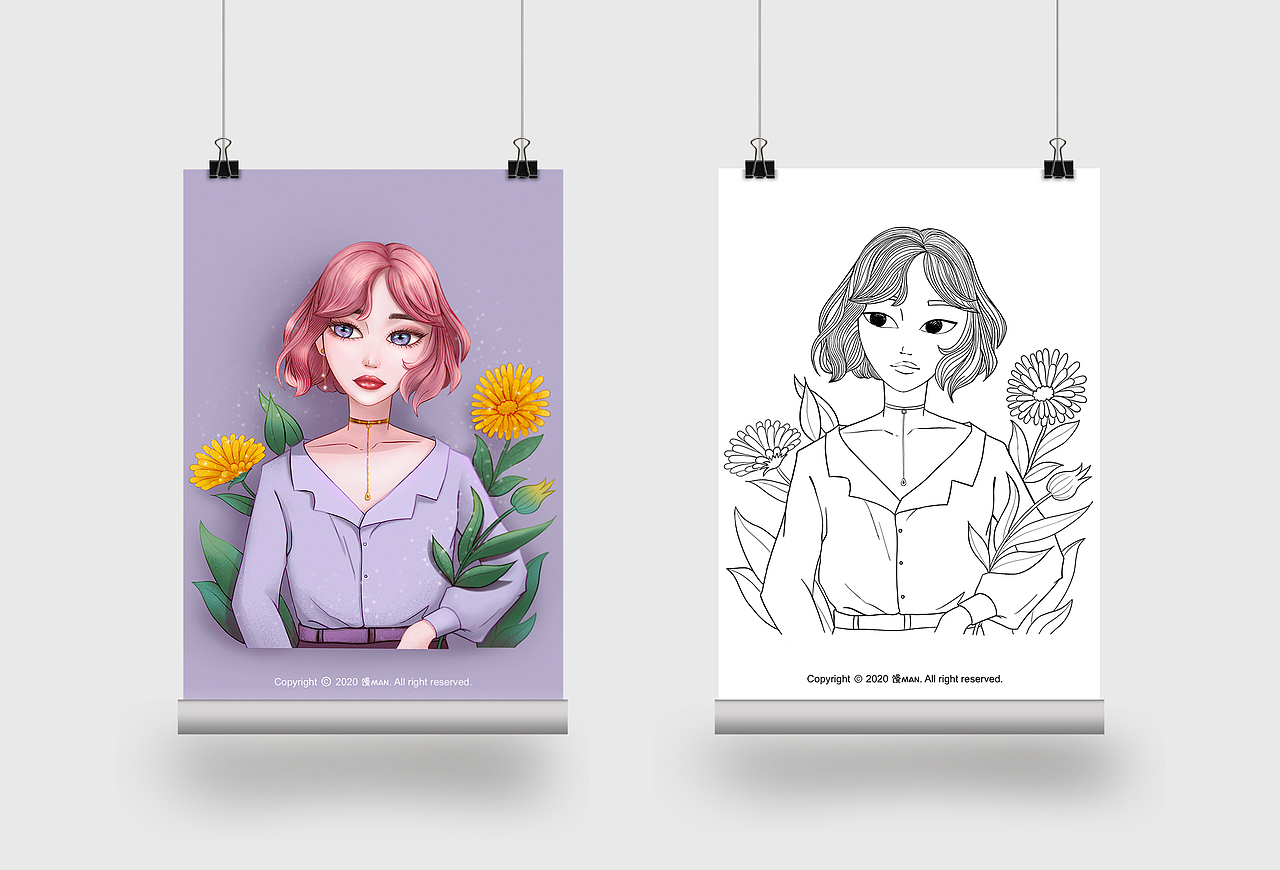 商稿解封 金盏花少女（图ZMjIwNzE4OTA4） - 商业插画 - 站酷设计师馒Man原创素材 - 站酷ZCOOL