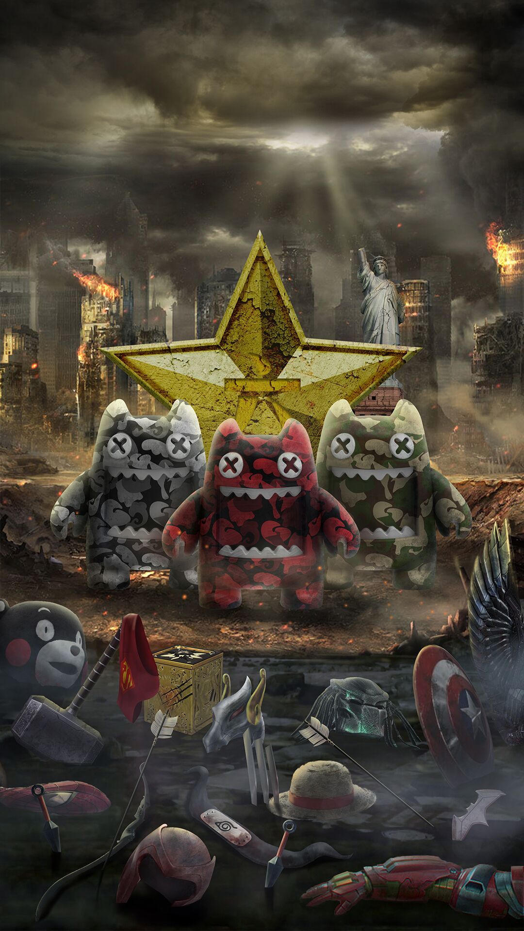 魔鬼猫插画-八一建军节