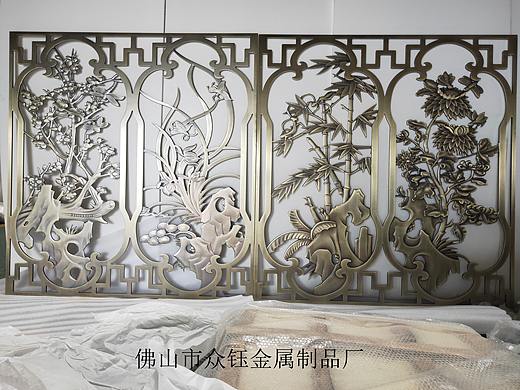 定做酒店大堂内浮雕铝板青古铜壁画