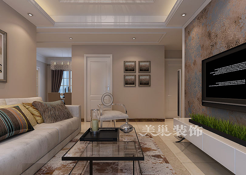 坤达祥龙城装修效果图,沙发背景墙