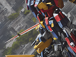 #站酷夢筆#高達，城市，中國，古廟，，虛幻引擎