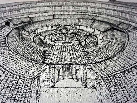 福建土楼【手绘过程教学图】