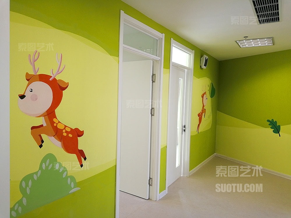 青岛墙体彩绘-学校教育-卡通色块主题（图ZMjY0MDM5NDQw） - 绘画 - 站酷设计师索图雕塑原创素材 - 站酷ZCOOL