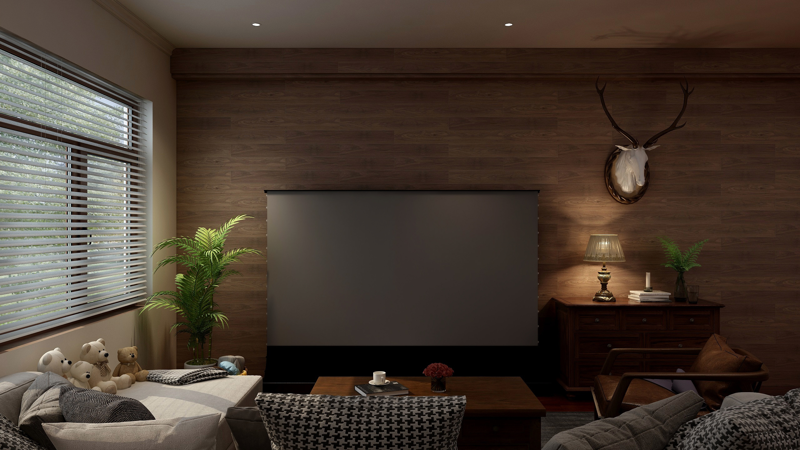 北欧风格客厅投影