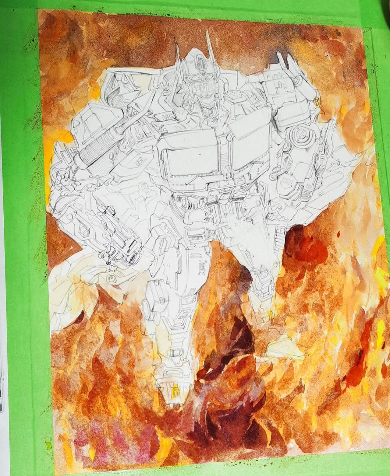 擎天柱水彩（图ZMzI1NTYyODAw） - 绘画 - 站酷设计师杨yangting原创素材 - 站酷ZCOOL