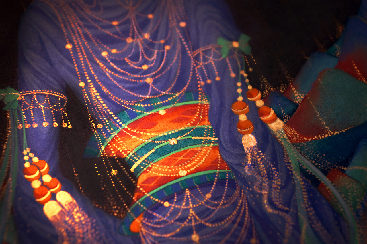 《鹤仙歌.金散瘴》白中南颜彩-人川集（图ZMTAxODA1MTM2） - 艺术插画 - 站酷设计师白中南原创素材 - 站酷ZCOOL