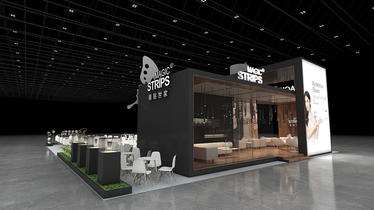 方形交叉式展台设计效果