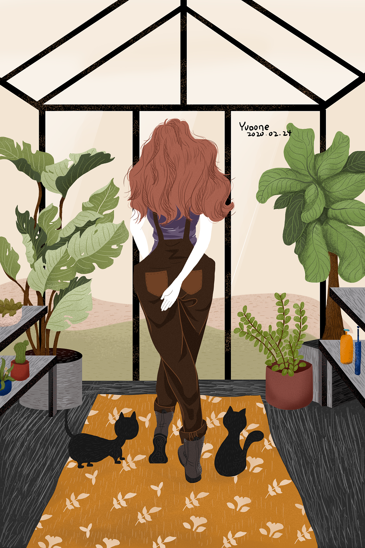 插画练习——《宅在家里》