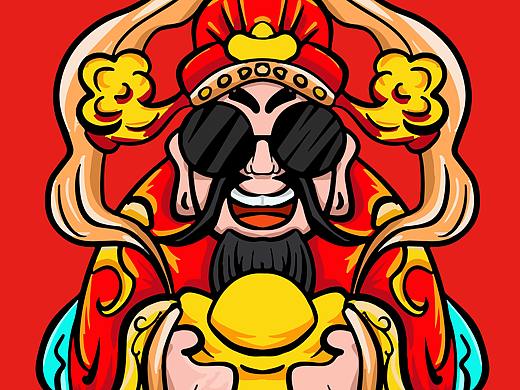 卡通财神插画