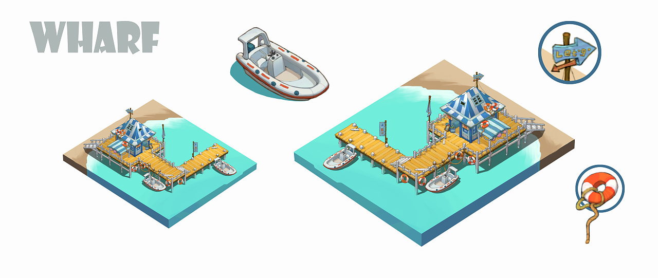 海边码头|插画|游戏原画|唐微 - 原创作品 - 站酷 (zcool)