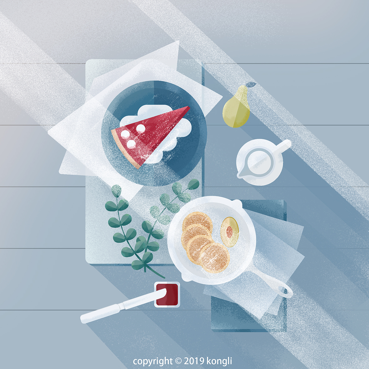 甜品美食插画系列（图ZMTg5Njk2MDg4） - 商业插画 - 站酷设计师孔莉原创素材 - 站酷ZCOOL