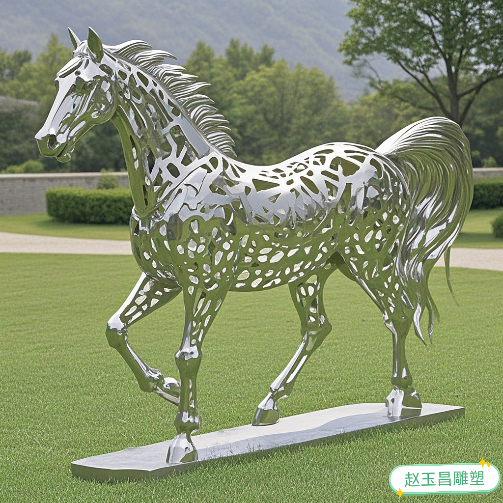 不锈钢镂空马雕塑艺术欣赏（图ZMzc2MTI2MTk2） - 雕塑 - 站酷设计师石头记雕塑原创素材 - 站酷ZCOOL
