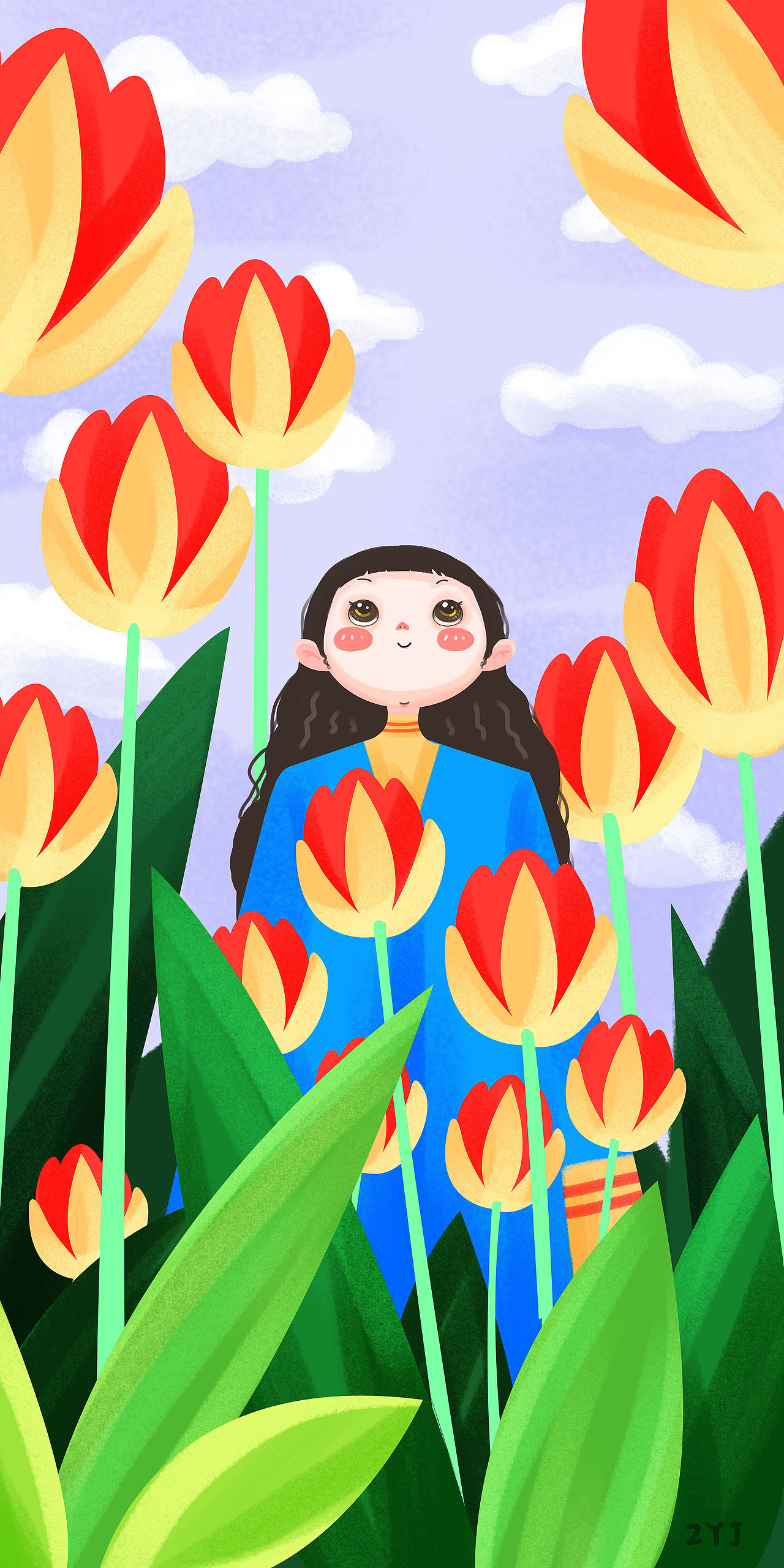 女孩装饰画（图ZMjcyOTE0OTA4） - 艺术插画 - 站酷设计师赵艳佳原创素材 - 站酷ZCOOL