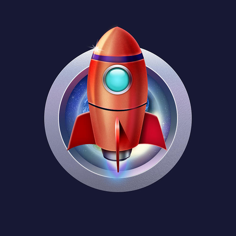 这周临摹了一个界面 和一个火箭图标还有ai做了一个猪脸的,开始尝试加