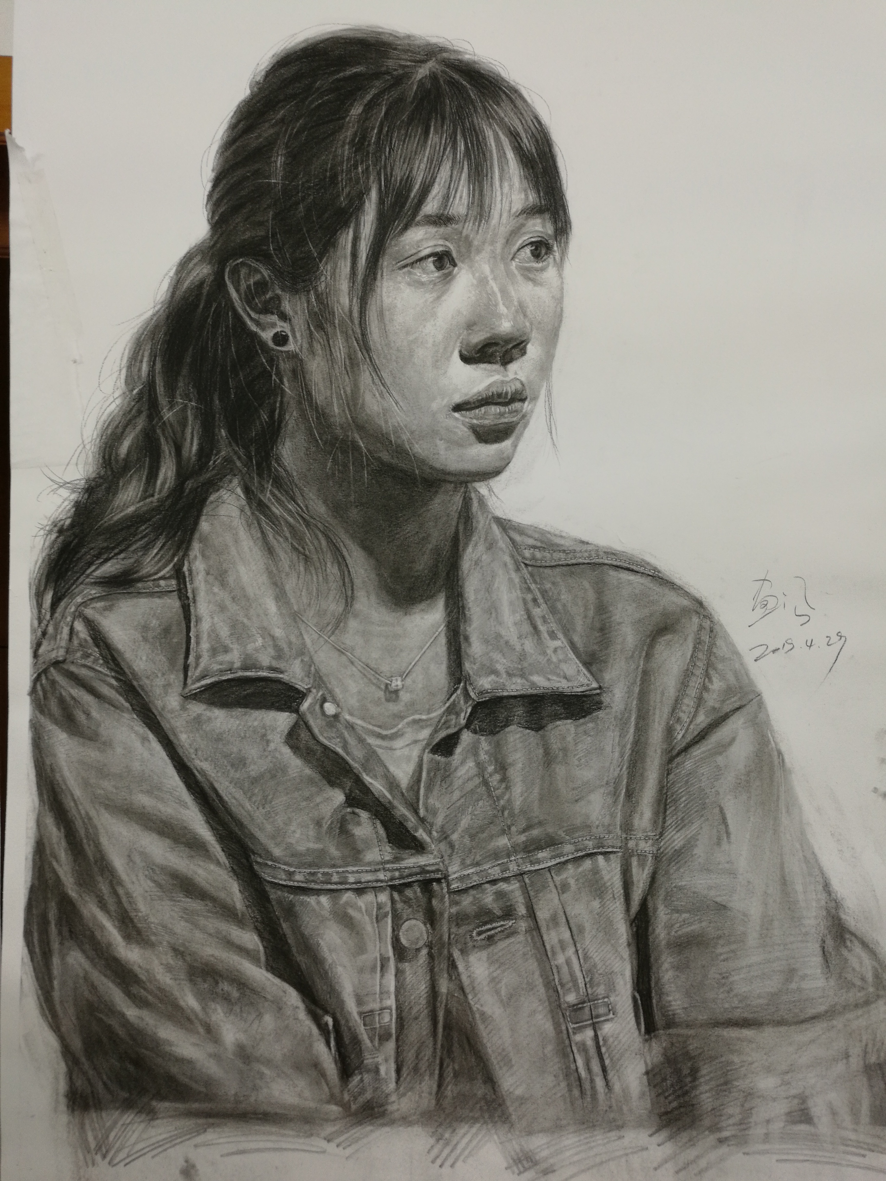 《扎马尾的女孩》素描