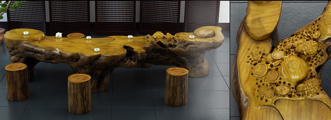 根雕茶臺(tái)（圖ZMjU3NzkzMTAw） - 產(chǎn)品 - 站酷設(shè)計(jì)師拾伍遇見伍拾原創(chuàng)素材 - 站酷ZCOOL