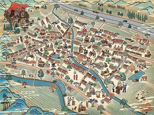 文旅原创地图插画作品（个人主页-ZNzA2MzI1ODg=） - 商业插画 - 站酷设计师含涵99原创素材 - 站酷ZCOOL