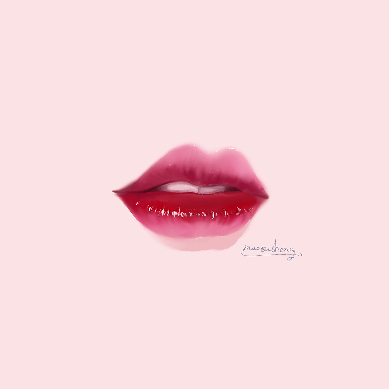 procreate插画练习 人物 五官 嘴唇 插画习作