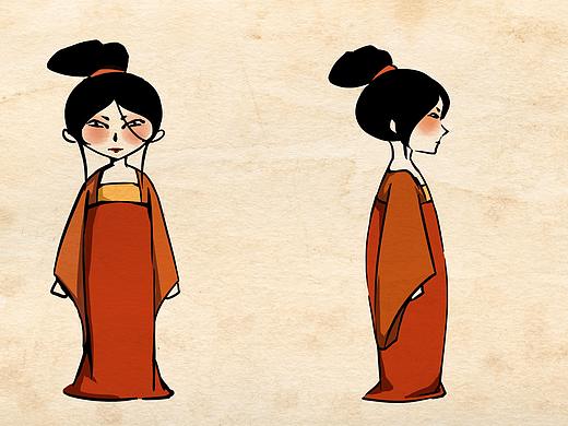 渔女与螃蟹人物角色原画