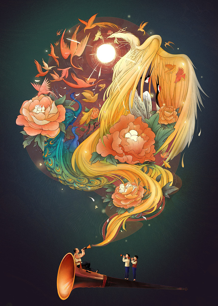 《百鸟朝凤》电影海报插画