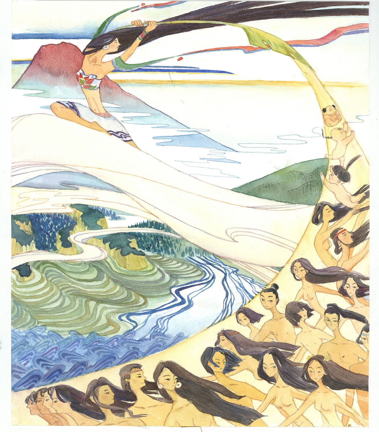 装饰语言创作：《女娲》插图（图ZNzAxMDY4NDA=） - 儿童插画 - 站酷设计师日一尧原创素材 - 站酷ZCOOL