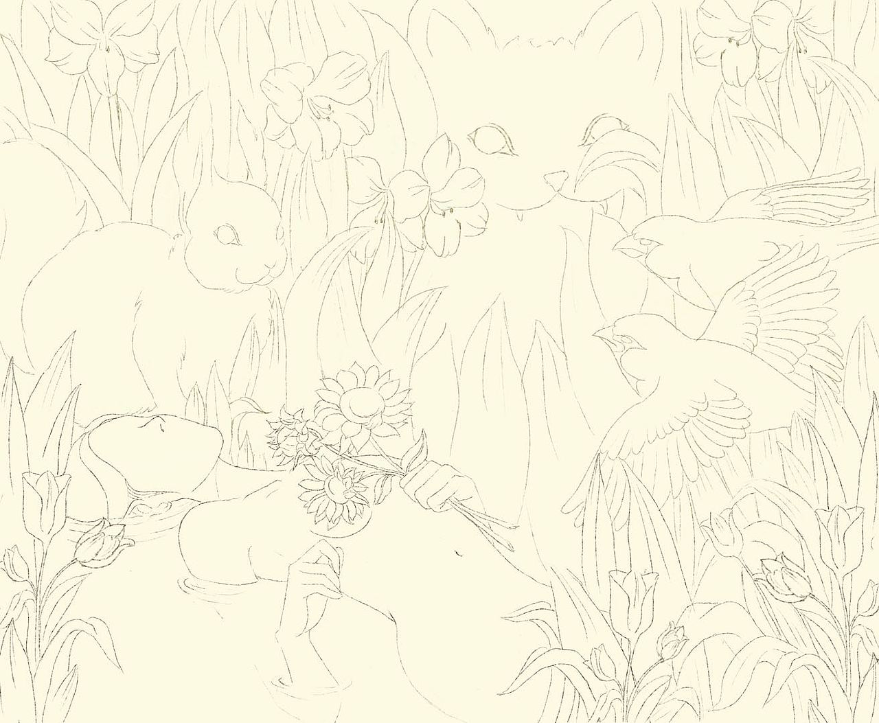 插画《无忧》（图ZMjkwMTI4MjY0） - 艺术插画 - 站酷设计师是柒禾鸭原创素材 - 站酷ZCOOL