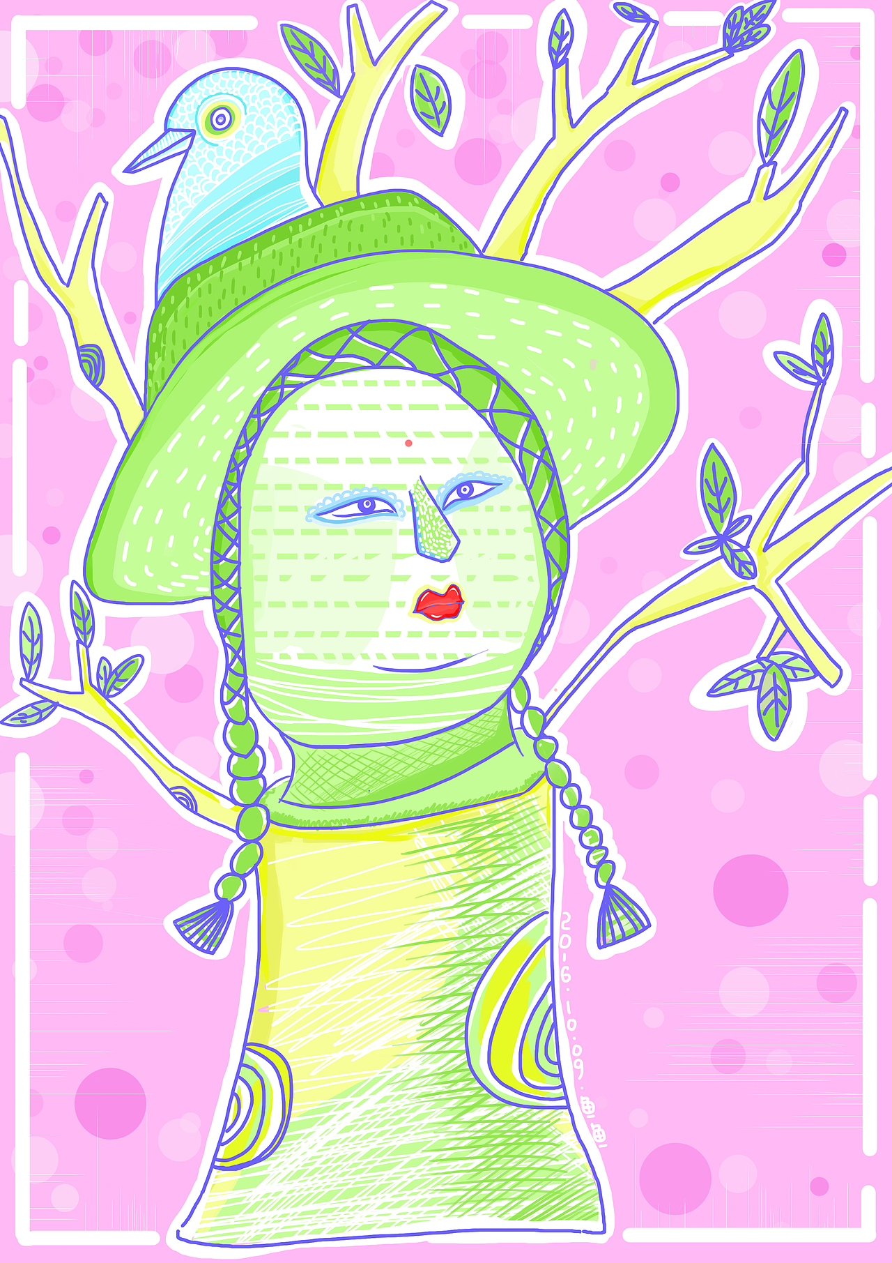 我的女神-改版插画咯（图ZNjA0ODE1NTI=） - 新锐潮流插画 - 站酷设计师鱼鱼爱画画原创素材 - 站酷ZCOOL