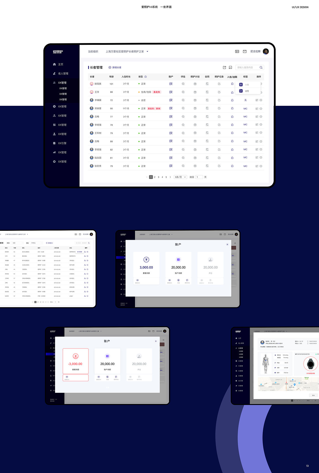 B端-养老管理系统（图ZMjY5NTIyODY0） - 软件界面 - 站酷设计师Bonnie陈原创素材 - 站酷ZCOOL