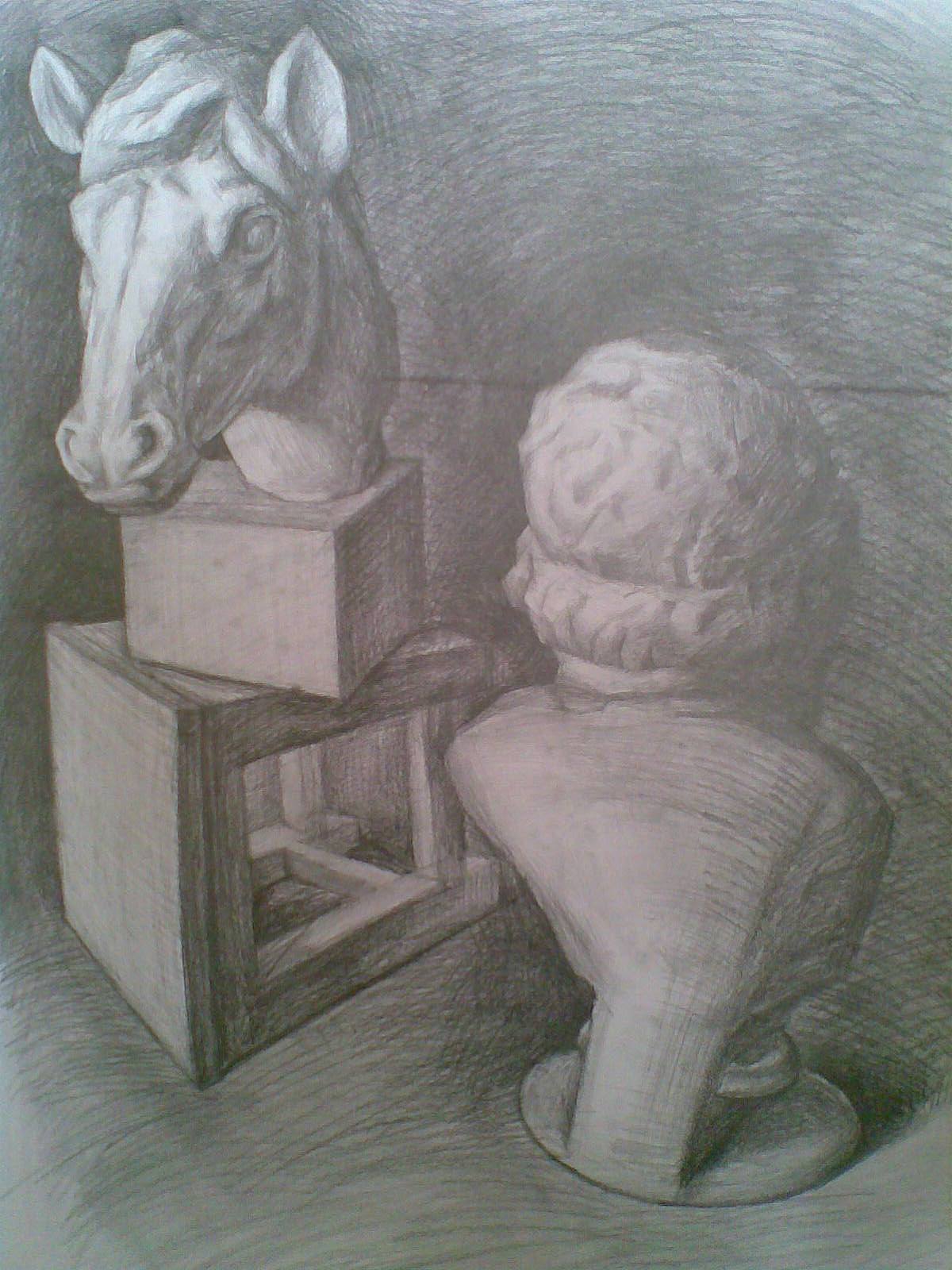 大学的第一幅画,好多地方都变形了