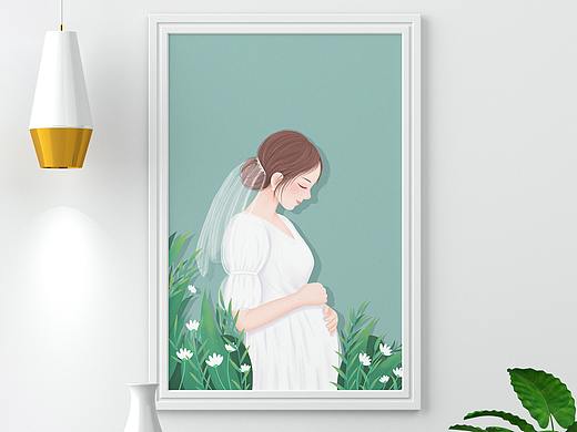 孕妈插画#孕妇插画#母亲节插画