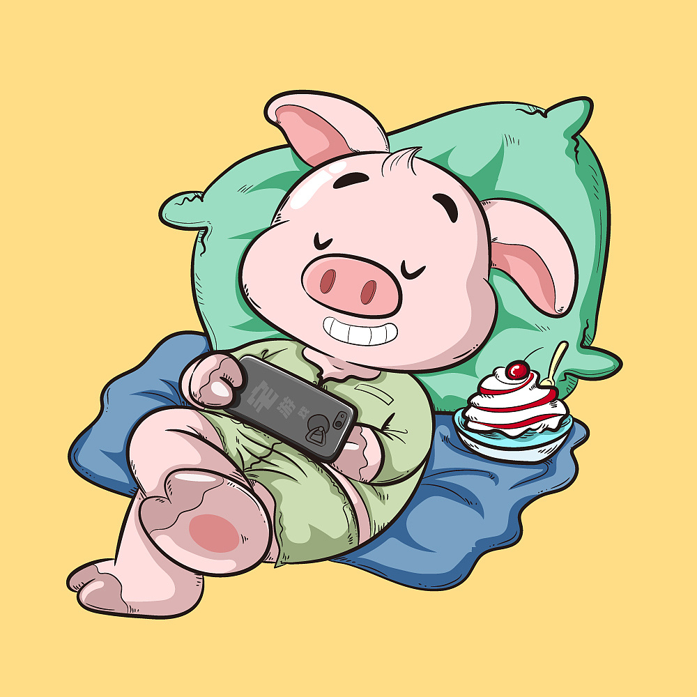 腾讯金融视频"宅男猪"形象设计