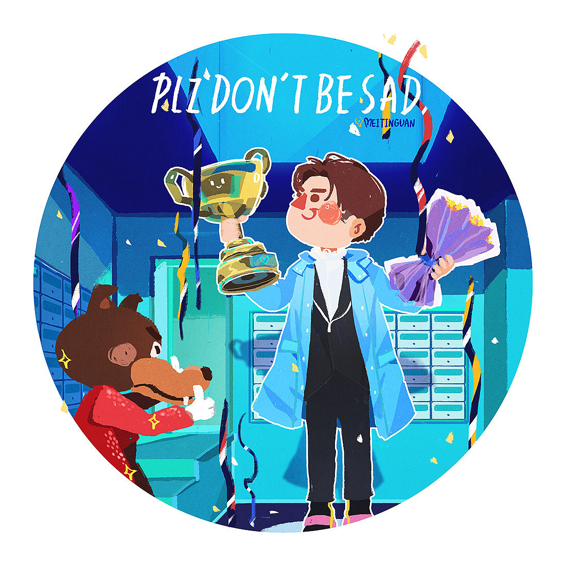 Plz don't be sad（图ZMTE0ODczMjky） - 新锐潮流插画 - 站酷设计师MEITINGUAN原创素材 - 站酷ZCOOL