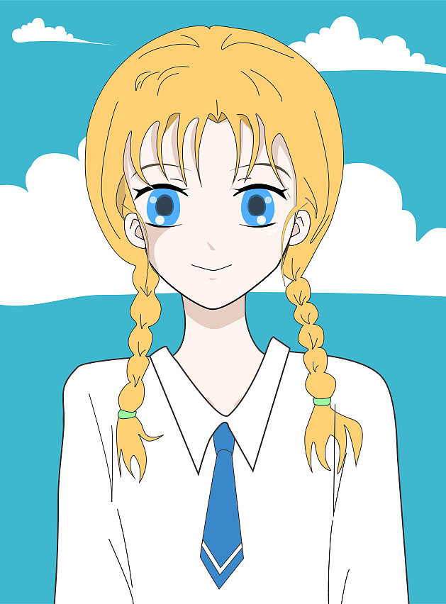 扎羊角辫的女孩