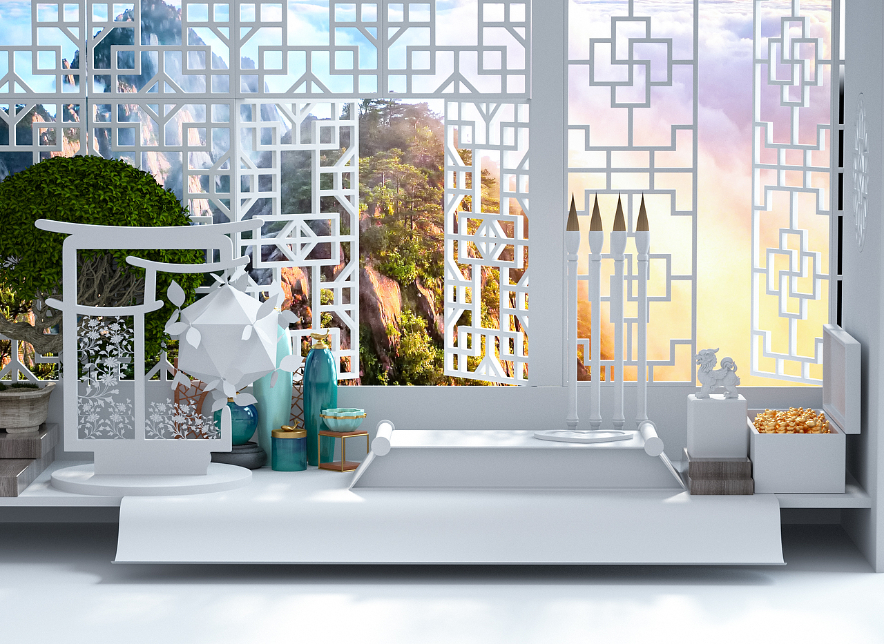 C4D古风建模与场景渲染（图ZMjMyMDc3Njg0） - 电商 - 站酷设计师梦无痕花有意原创素材 - 站酷ZCOOL