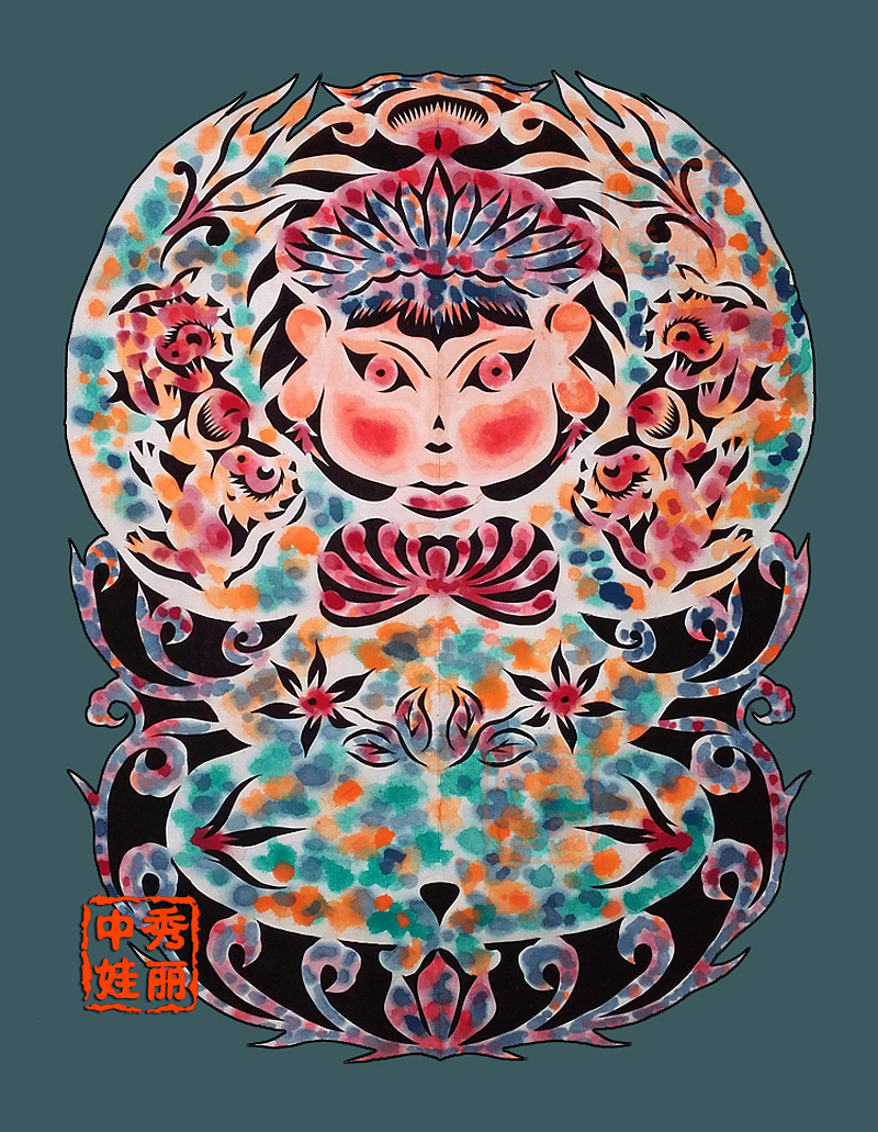 郭秀丽原创国画剪纸作品
