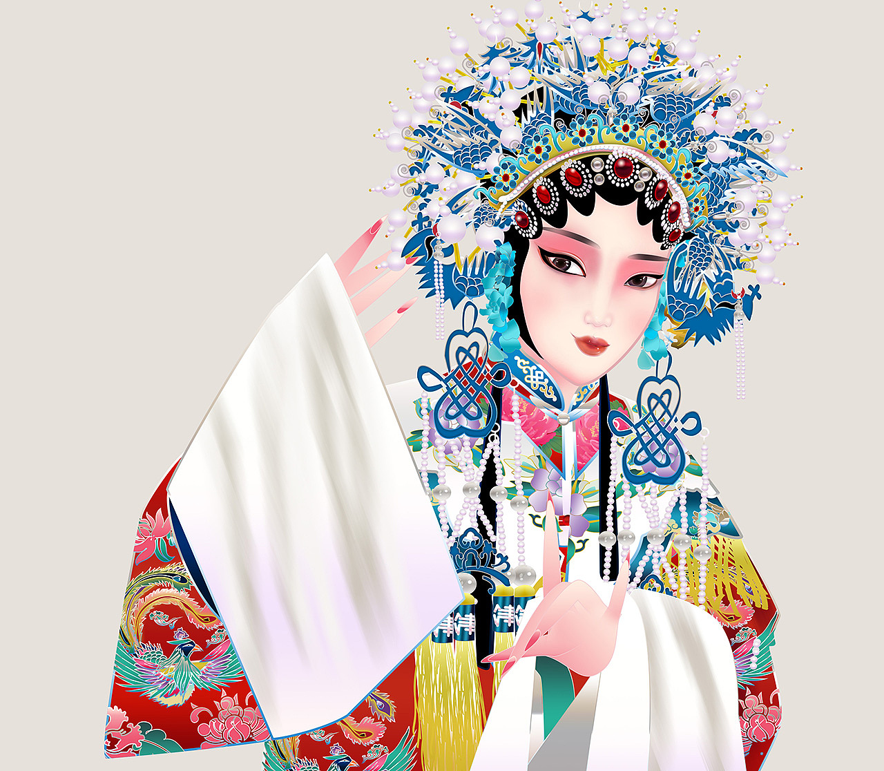 京剧人物《贵妃醉酒》矢量戏曲人物插画插图戏曲