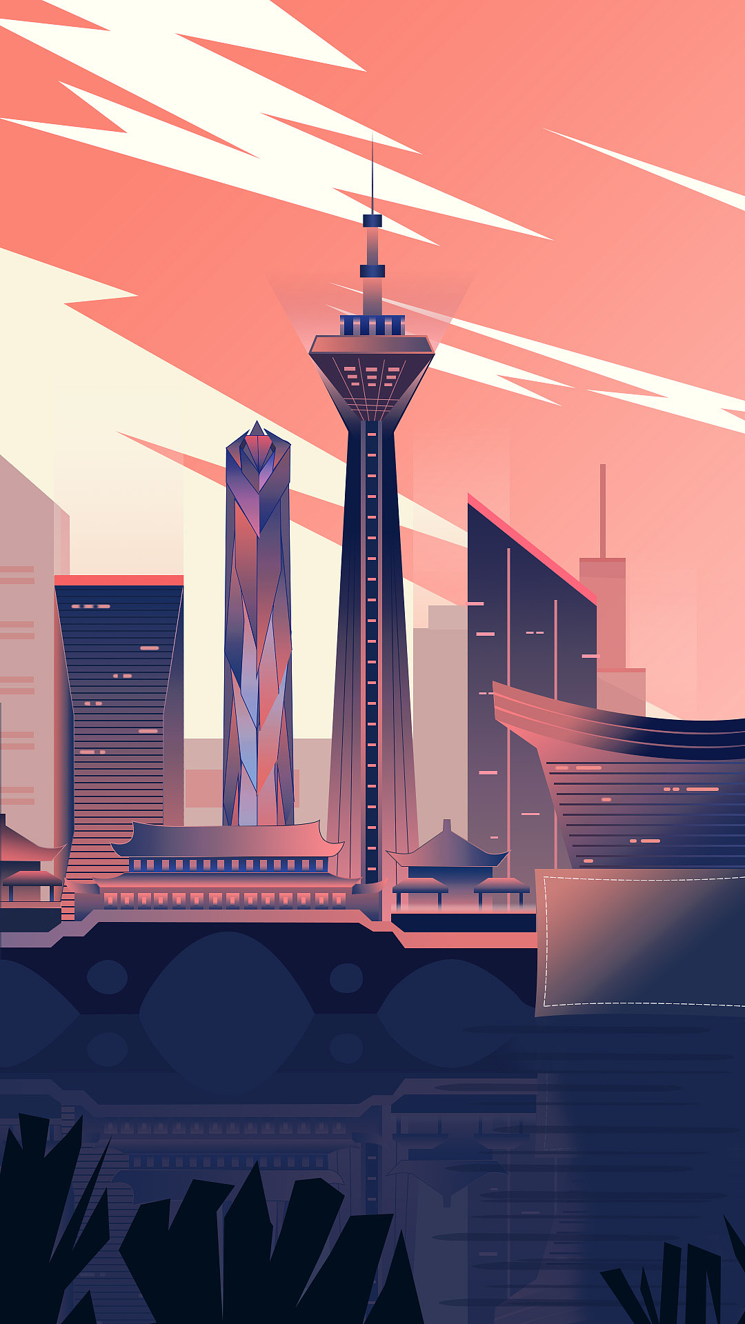 城市插画（图ZMTQ1MTUzNzI0） - 艺术插画 - 站酷设计师侯元帅原创素材 - 站酷ZCOOL